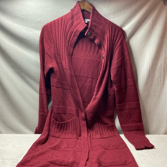 Horny Toad maroon knit button up cardigan size medium - Picture 1 of 6